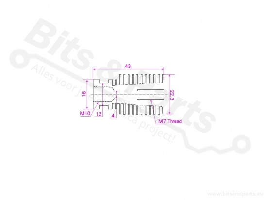 Heatsink E3D V6 remote/bowden zwart 1,75mm/3,0mm